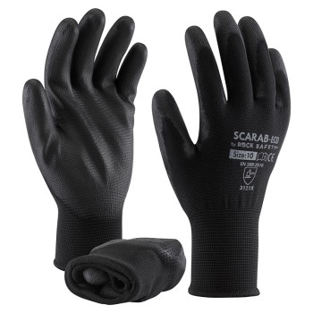Čierne polyesterové rukavice