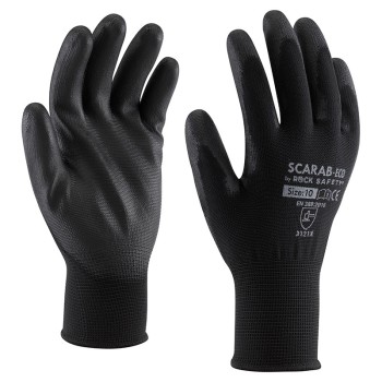 Čierne polyesterové rukavice