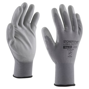 Polyesterové rukavice PU máčané na dlani