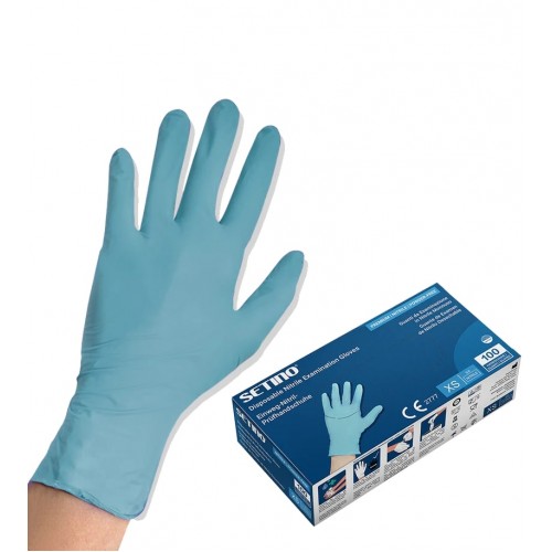 Nitrilové rukavice SETINO 4,5 g modré, bezpudrové (100 ks/bal)