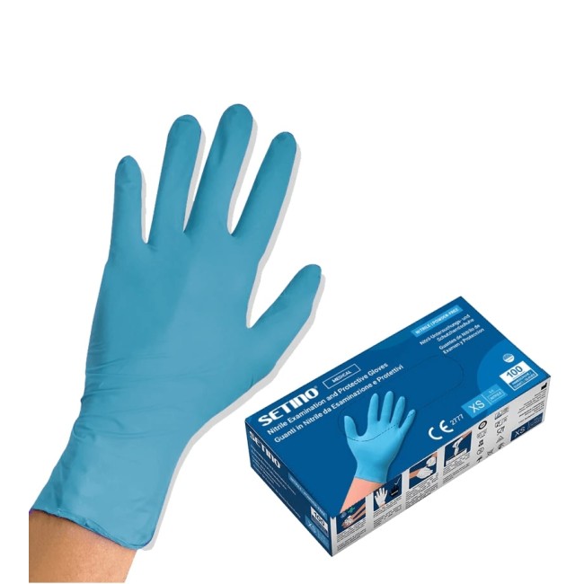 Nitrilové rukavice SETINO 3,5 g  modré, bezpudrové (100 ks/bal)