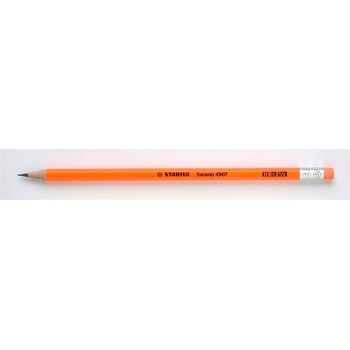 Crayon graphite avec gomme, HB, hexagonal, STABILO "Swano Neon", orange
