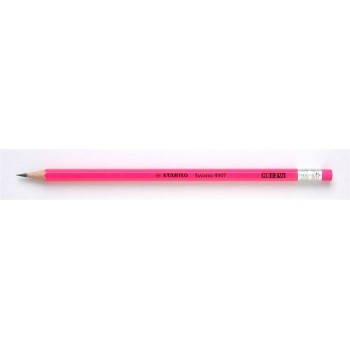 Crayon graphite avec gomme, HB, hexagonal, STABILO "Swano Neon", rose