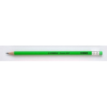 Crayon graphite avec gomme, HB, hexagonal, STABILO "Swano Neon", vert