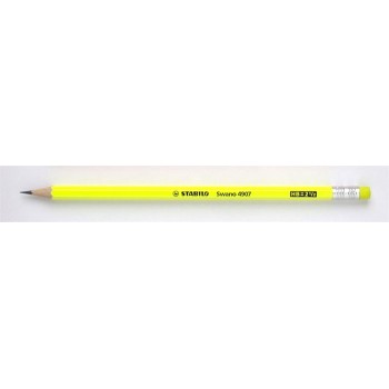 Crayon graphite avec gomme, HB, hexagonal, STABILO "Swano Neon", jaune