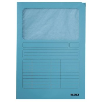 Chemise en carton avec fenêtre, A4, LEITZ, bleu clair