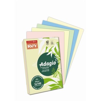 Papier à copier, couleur, A4, 80 g, 5x100 flles, REY "Adagio", pastel mix