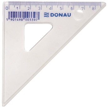 Règle triangulaire, plastique, 45°, 8,5 cm, DONAU