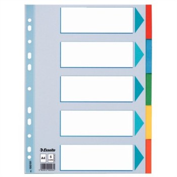 Registre, carton, A4, 5 pièces, avec face écrite, ESSELTE "Standard", couleur